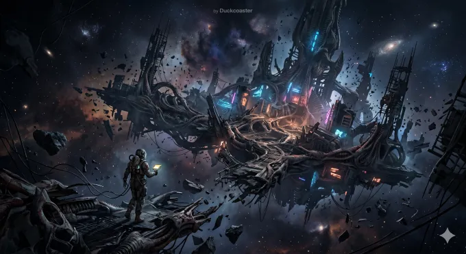 Surreal Digital Futuristic Dark Illustration