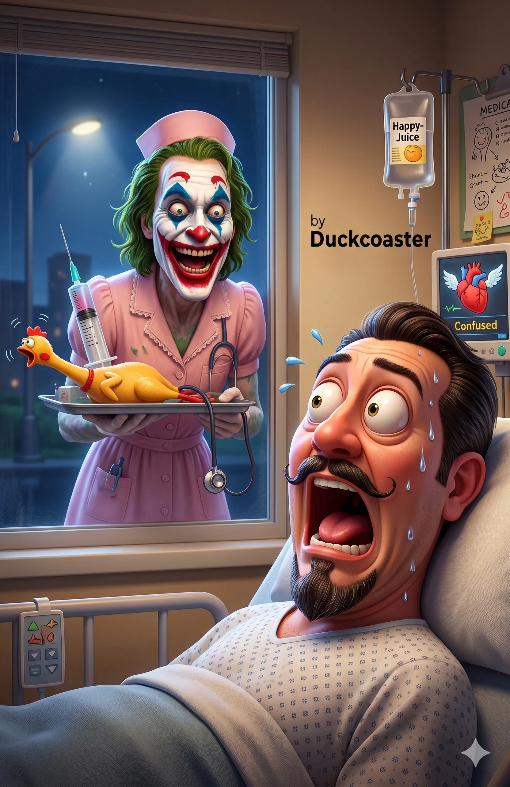Nano Banana 2 prompt | Night Shift Nightmare: The Joker Nurse
