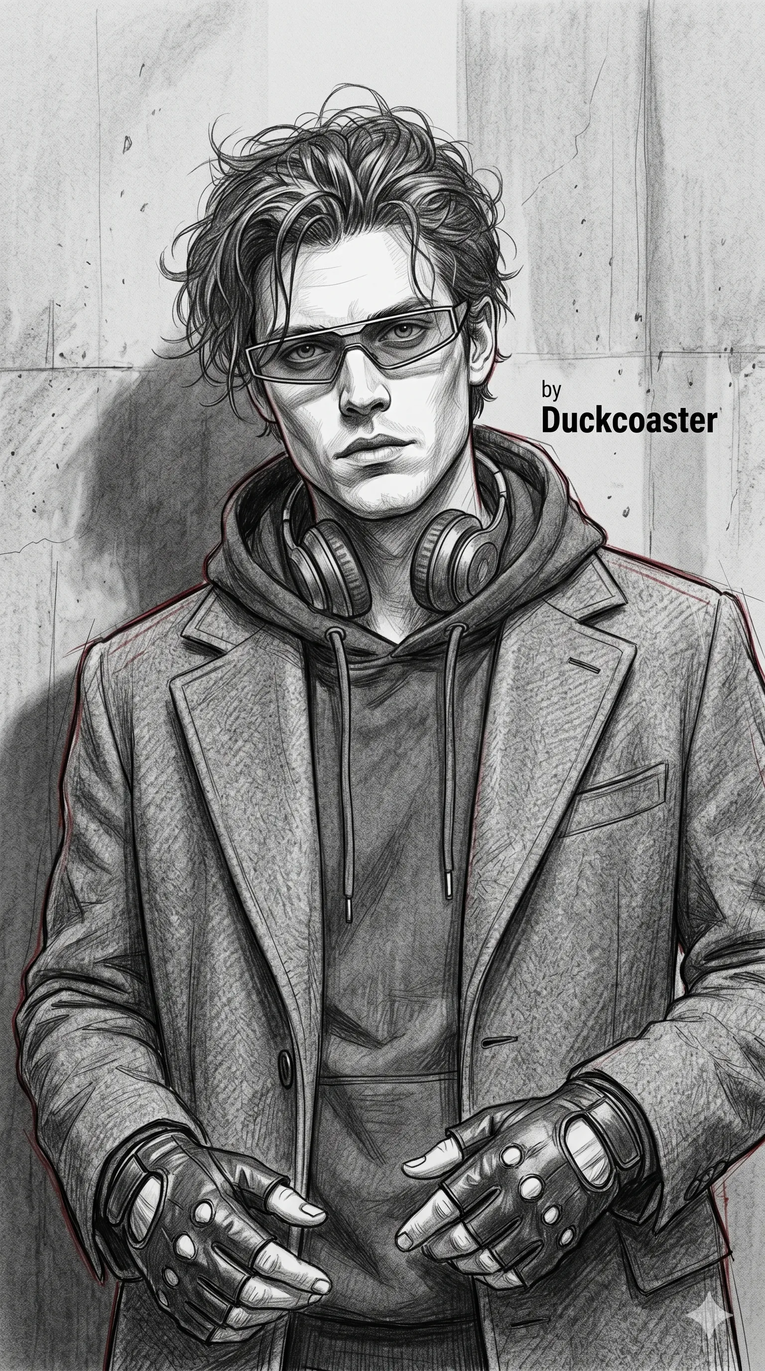 Nano Banana 2 prompt | Neo-Noir Graphite Portrait