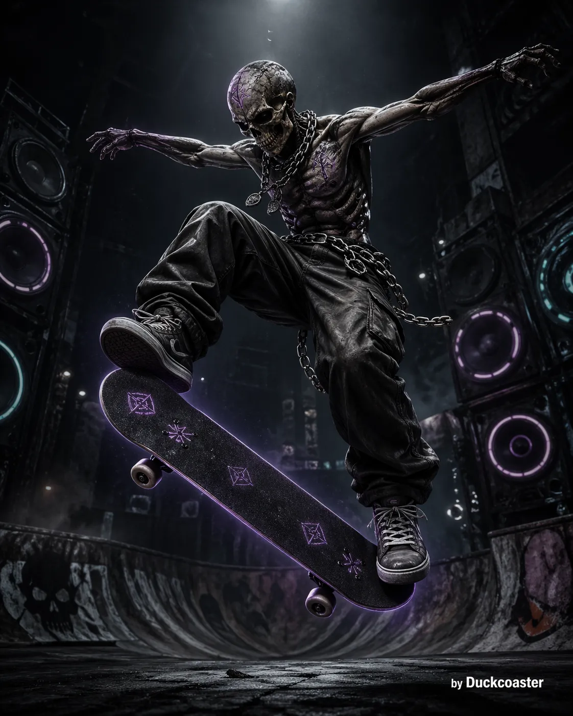 Dall E prompt | Rune Flip in the Underground Arena