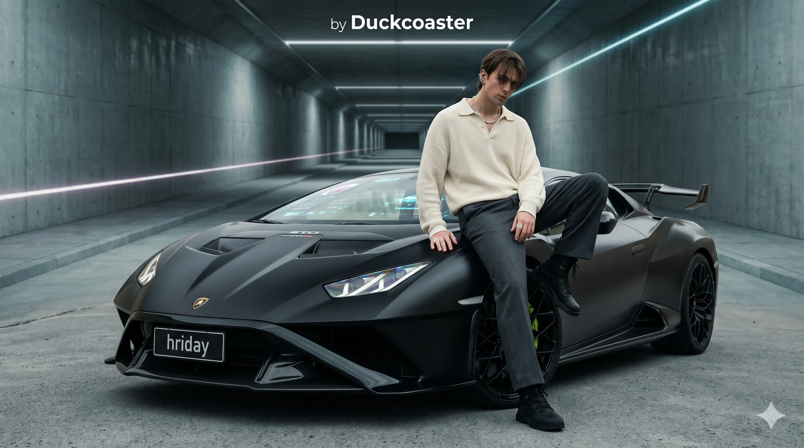 Nano Banana 2 prompt | Huracan STO Tunnel Velocity Portrait