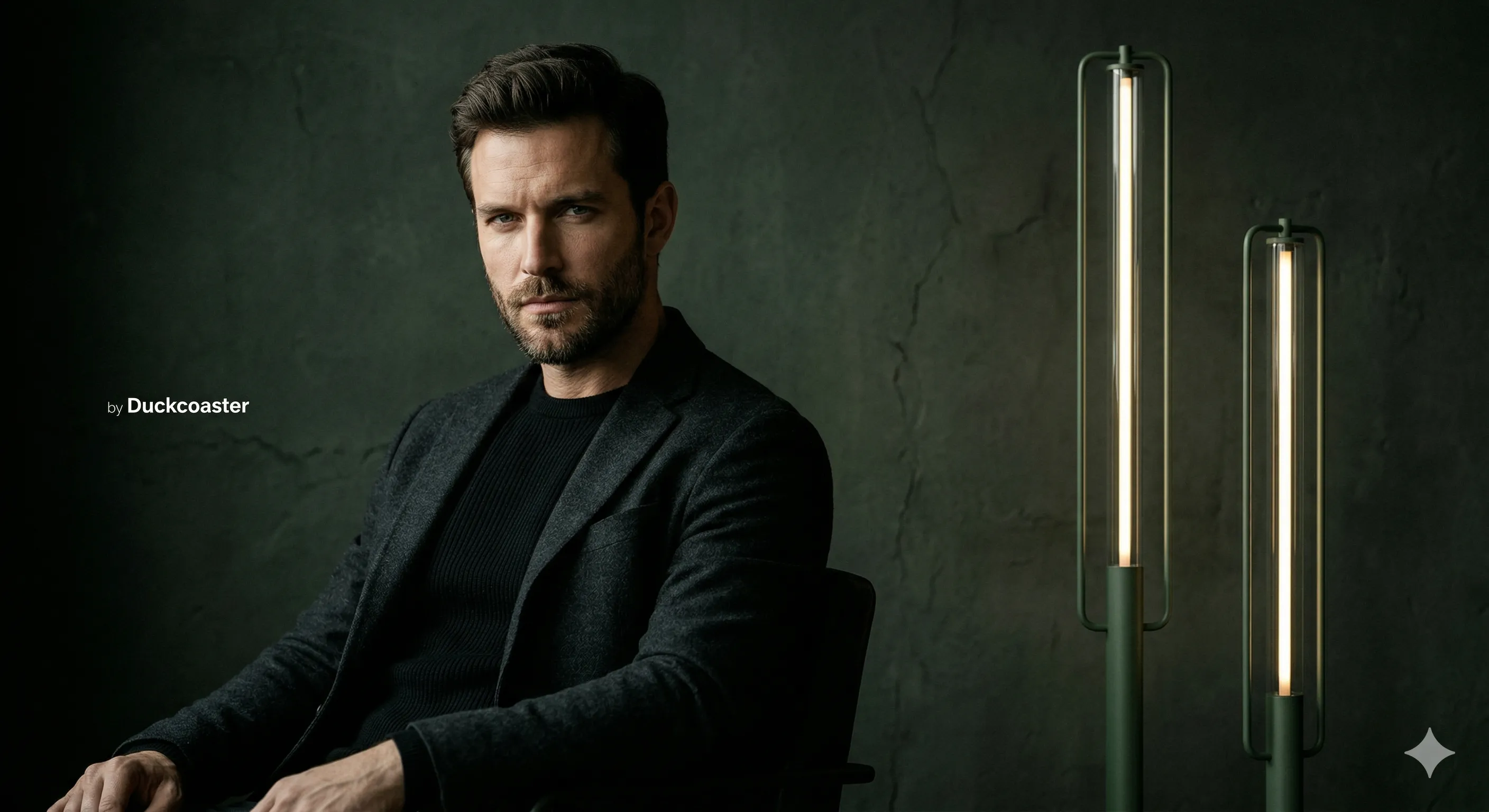 Nano Banana 2 prompt | Stoic Editorial Portrait with Neon Green Accents.