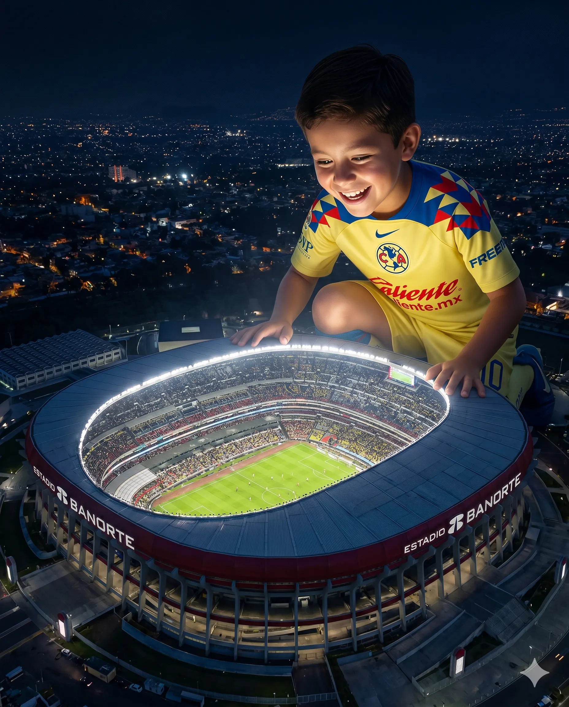 Nano Banana 2 prompt | The Giant Fan Outside the Stadium