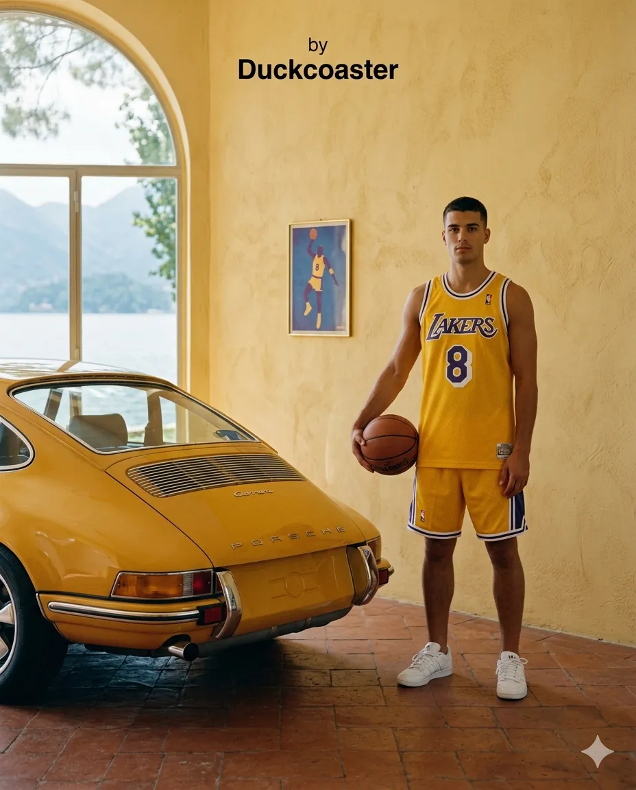 Nano Banana 2 prompt | Lakers Vintage Stillness by the Lake