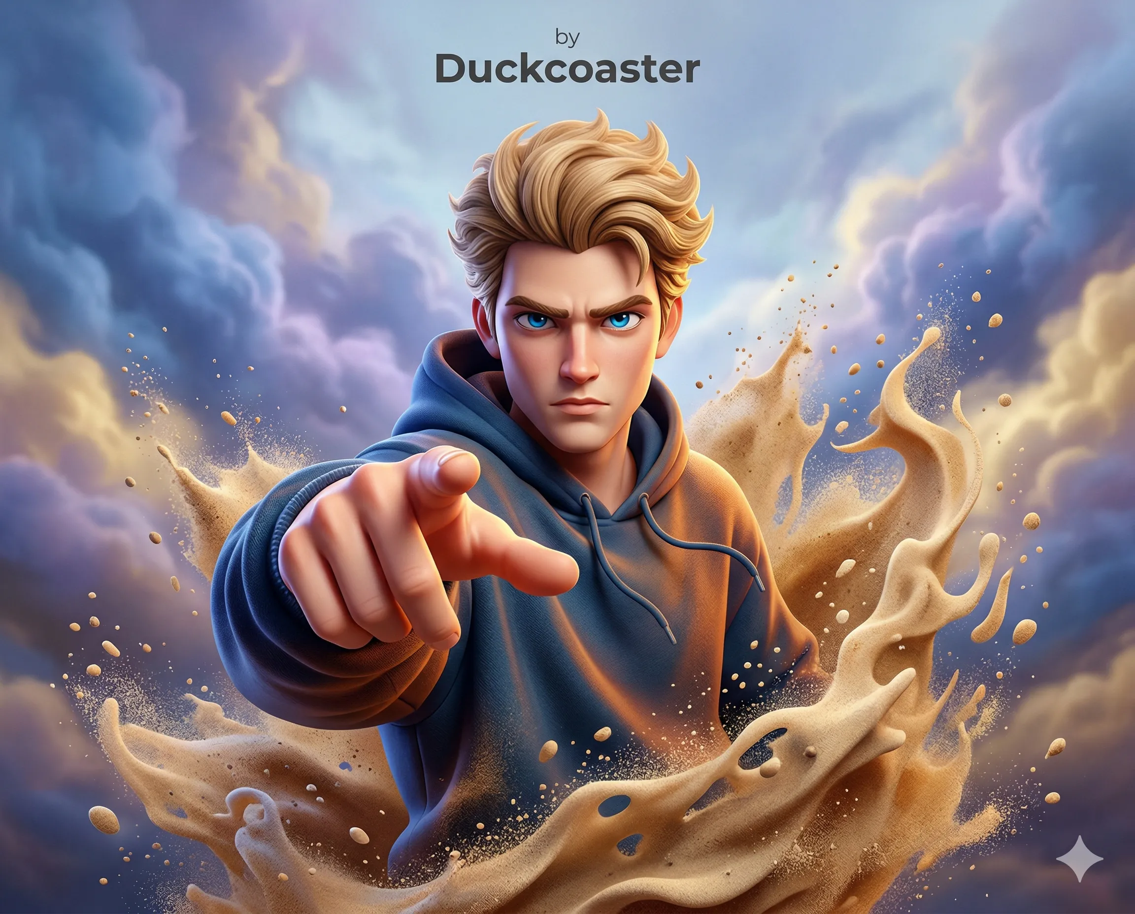 Nano Banana 2 prompt | 3D Fantasy Portrait Emerging from Sand Explosion