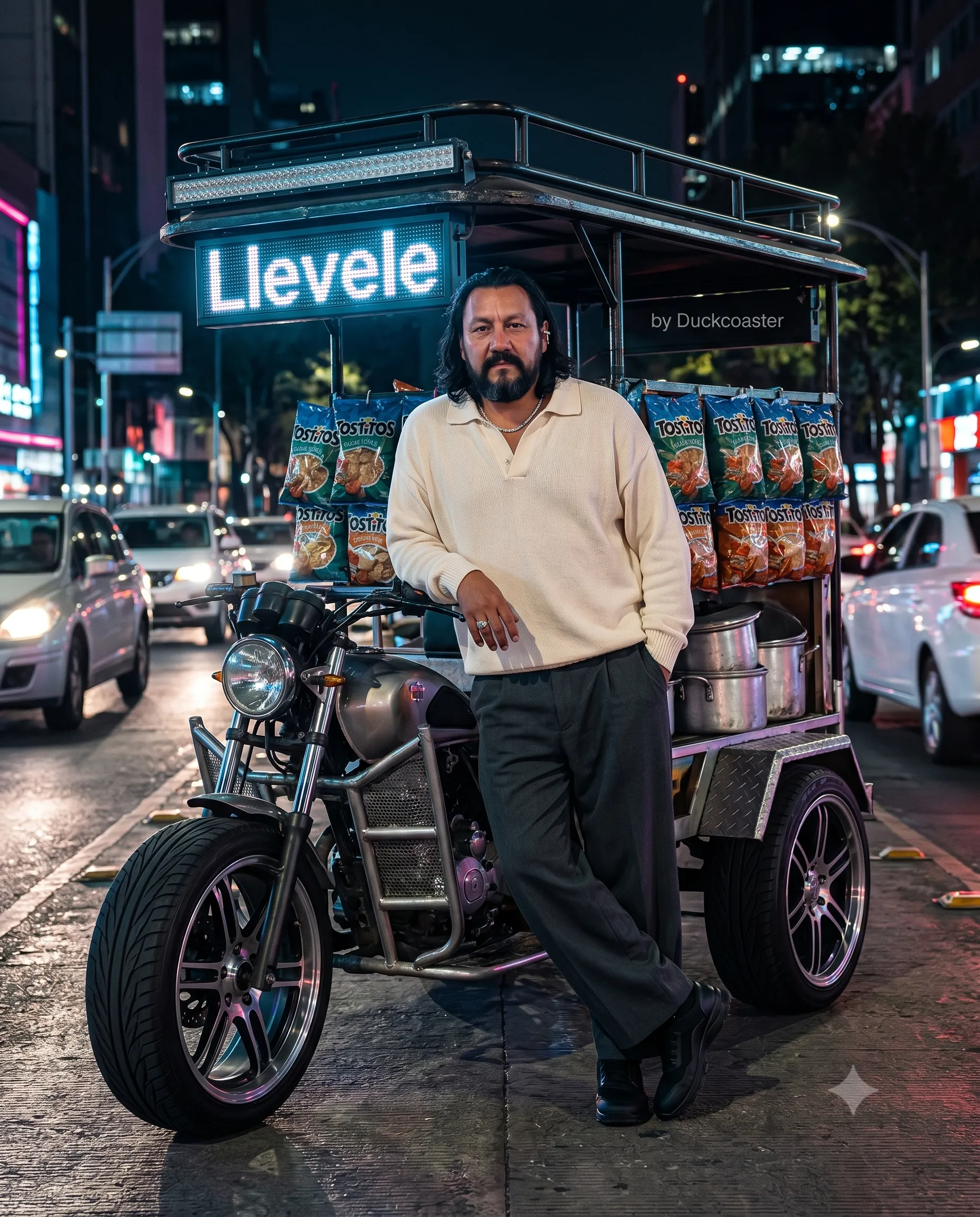 Nano Banana 2 prompt | Moto-Tricycle Midnight Vendor