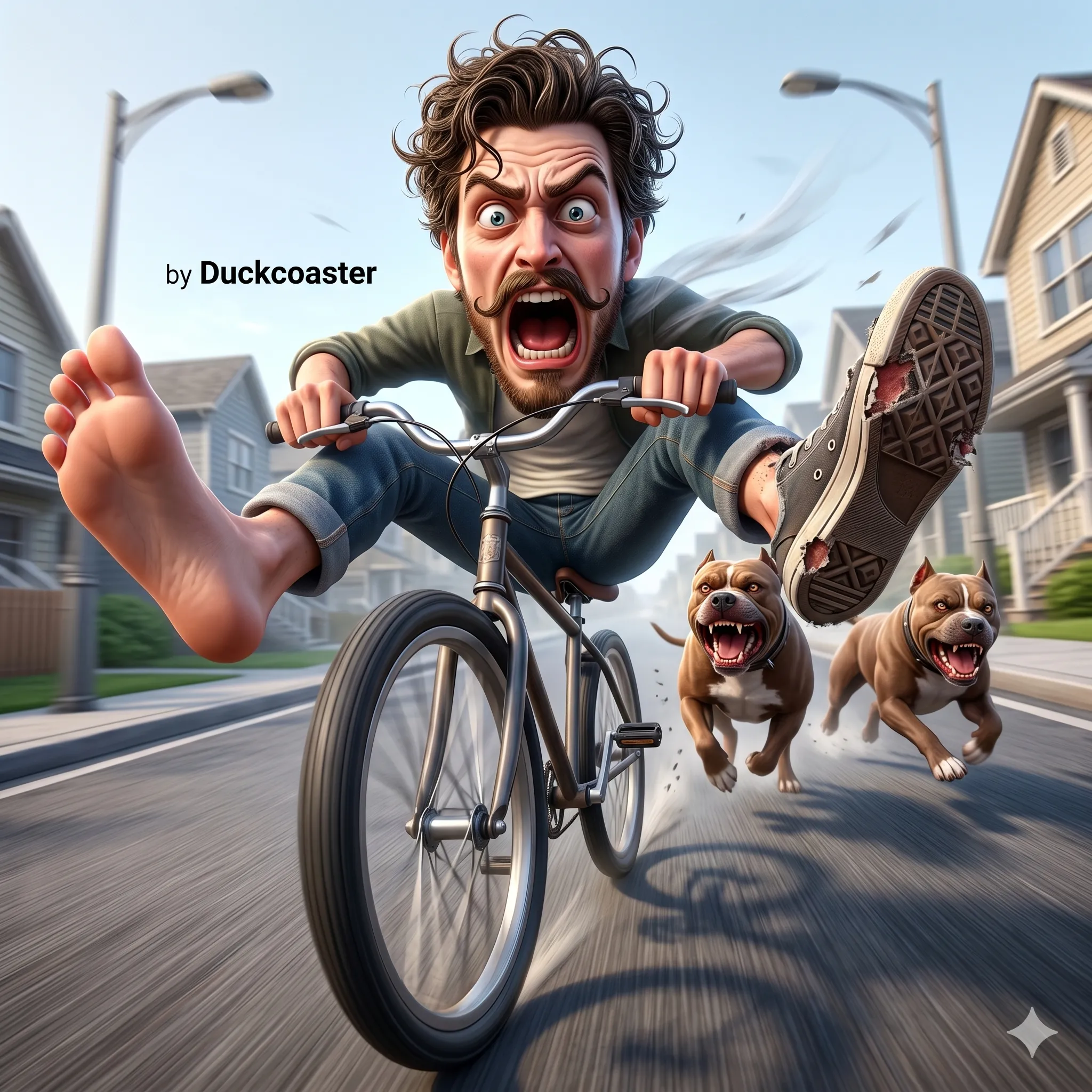 Nano Banana 2 prompt | Downhill Panic: High-Speed Chase in Cinematic 3D Chaos