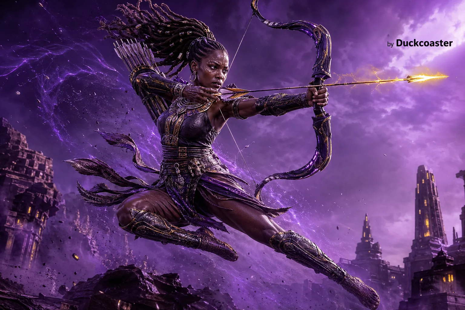 Dall E prompt | Ancestral Flight Arrow of the Orchid Storm