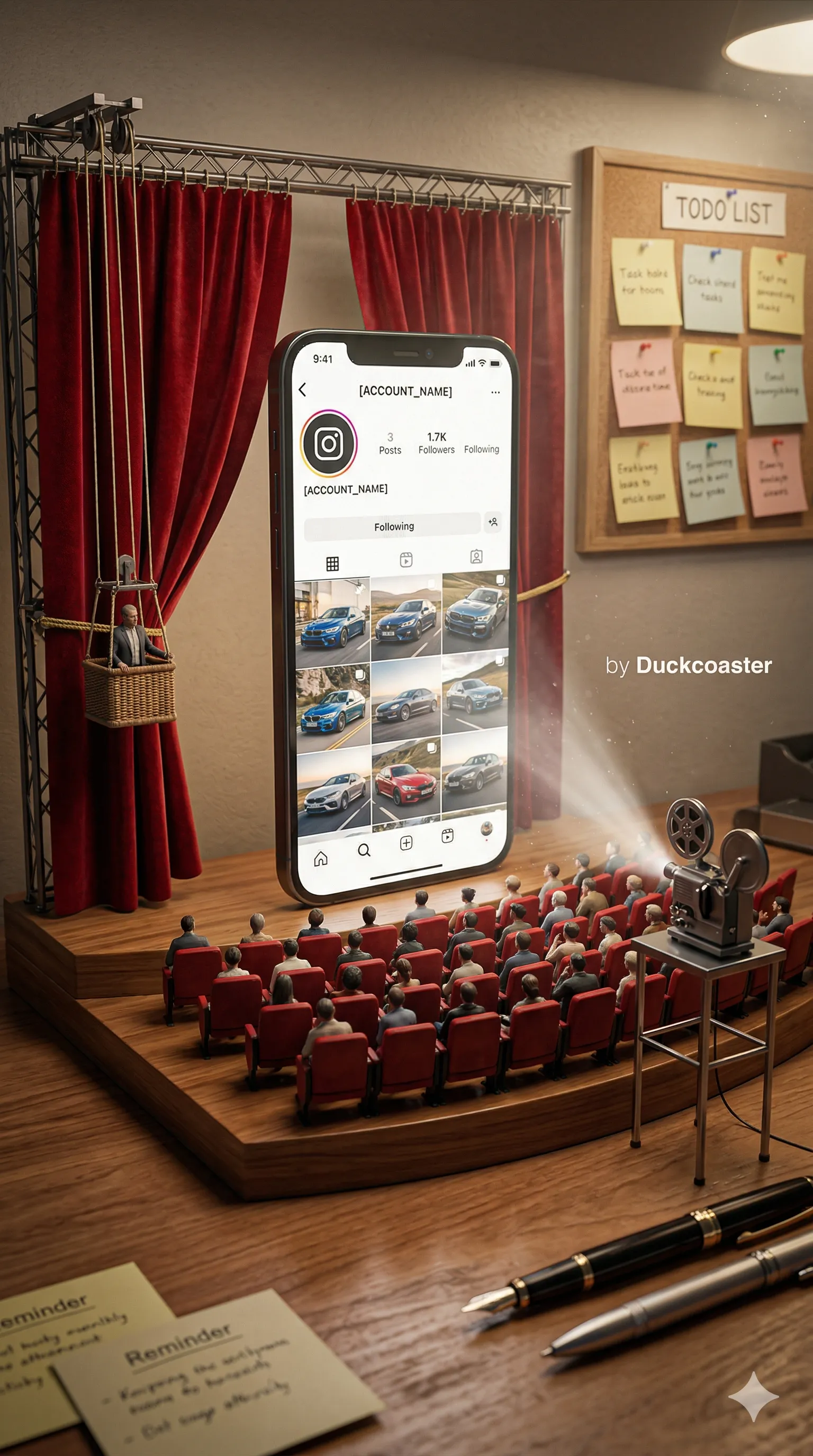 Nano Banana 2 prompt | iPhone Theater Showcase in Cinematic Miniature World