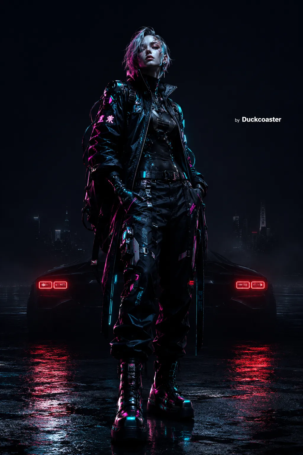 Dall E prompt | Neon Silence: Emergence from the Dark Circuit City