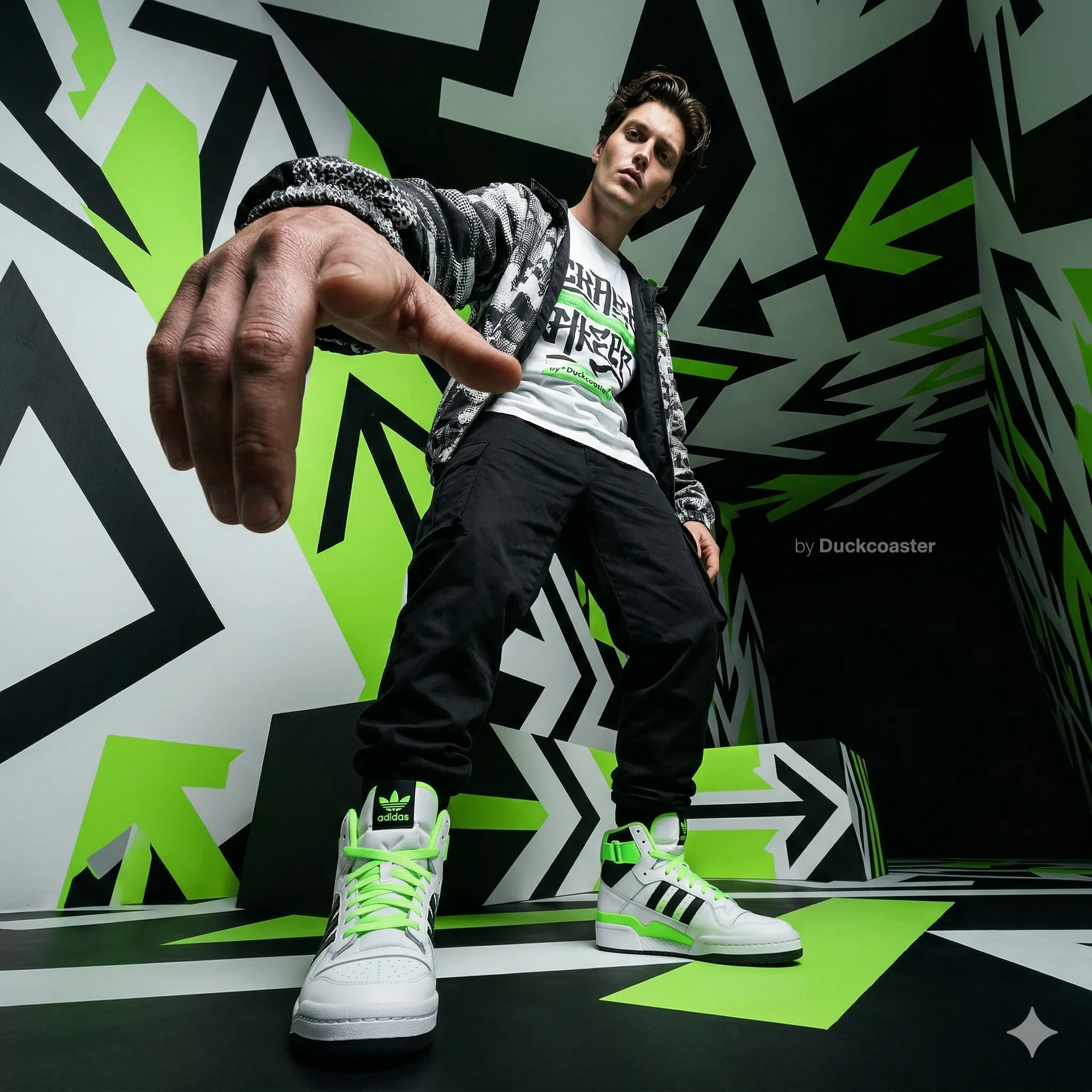 Nano Banana 2 prompt | Ultra-Wide Fashion Perspective Streetwear style