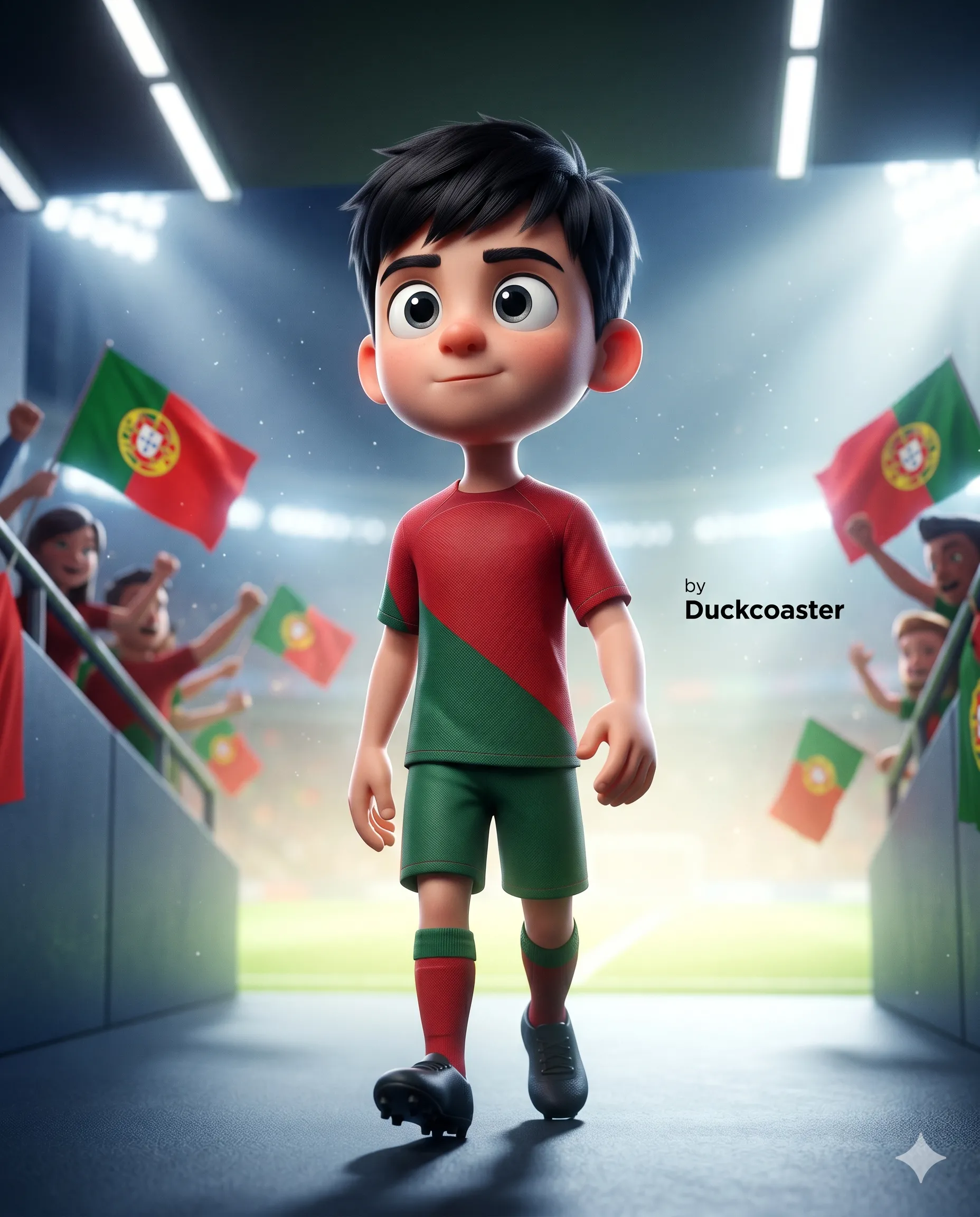 Nano Banana 2 prompt | National Team Tunnel Walk 3D Character