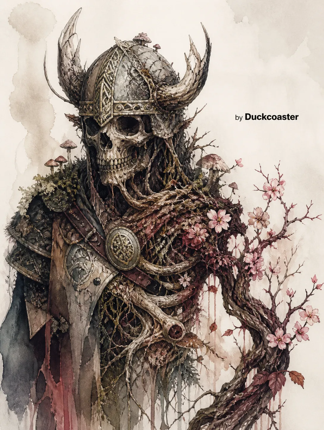 Dall E prompt | Rootbound Revenant: Viking Skull of the Living Forest