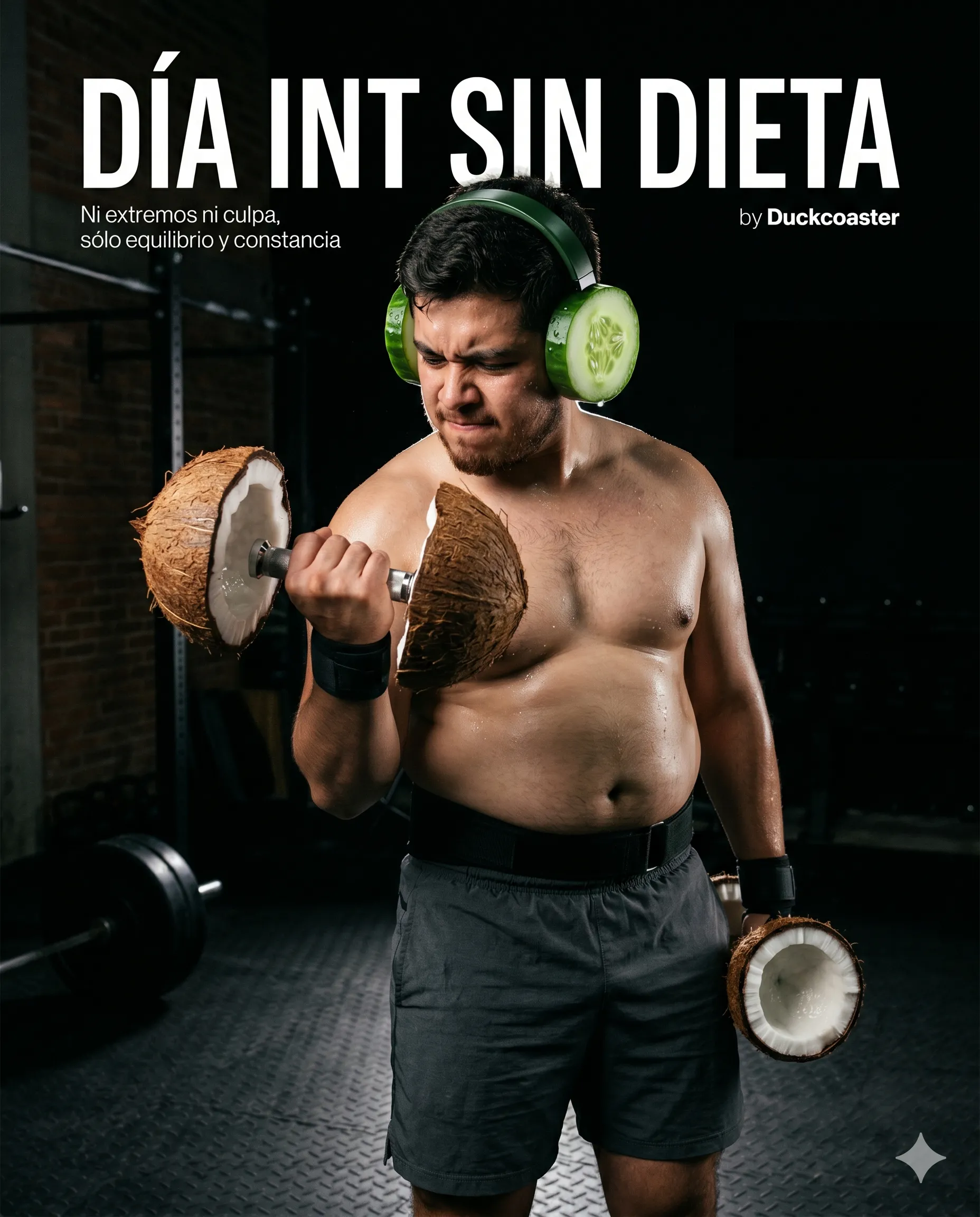 Nano Banana 2 prompt | Not Diet International Day ideas. Iron & Glaze: Fitness Editorial Surreal