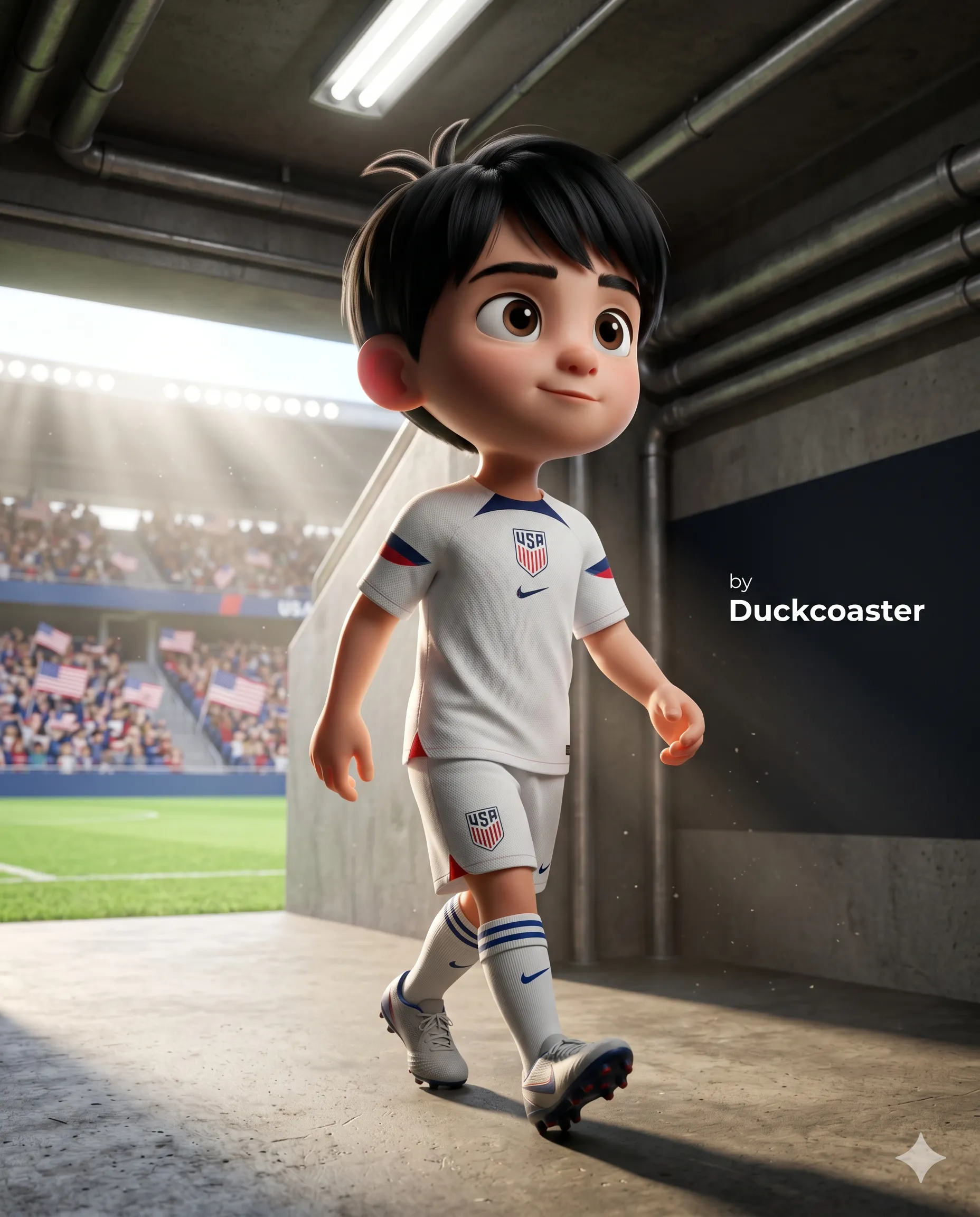 Nano Banana 2 prompt | National Team Tunnel Walk 3D Character