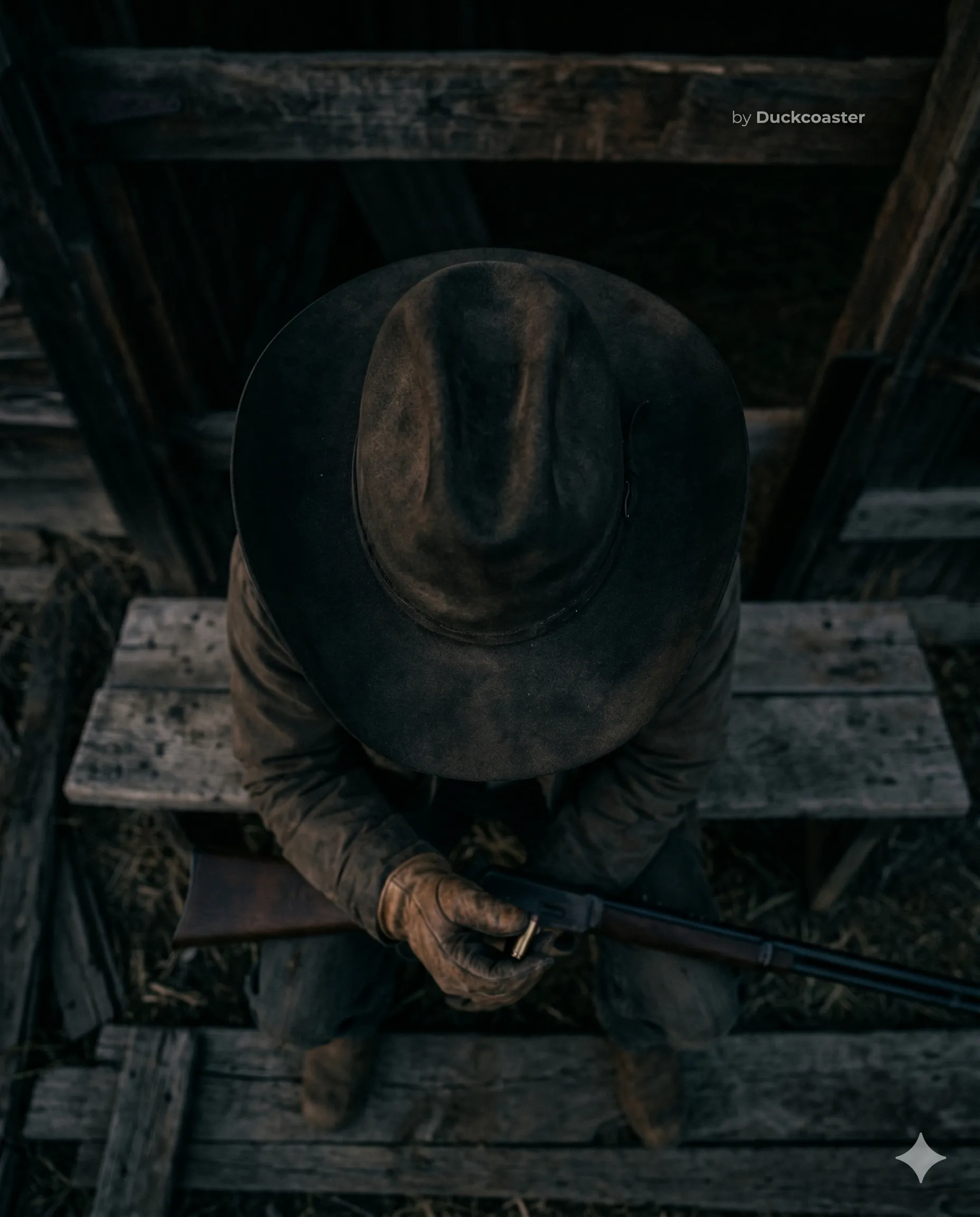 Nano Banana 2 prompt | Top-Down Western Noir Cowboy