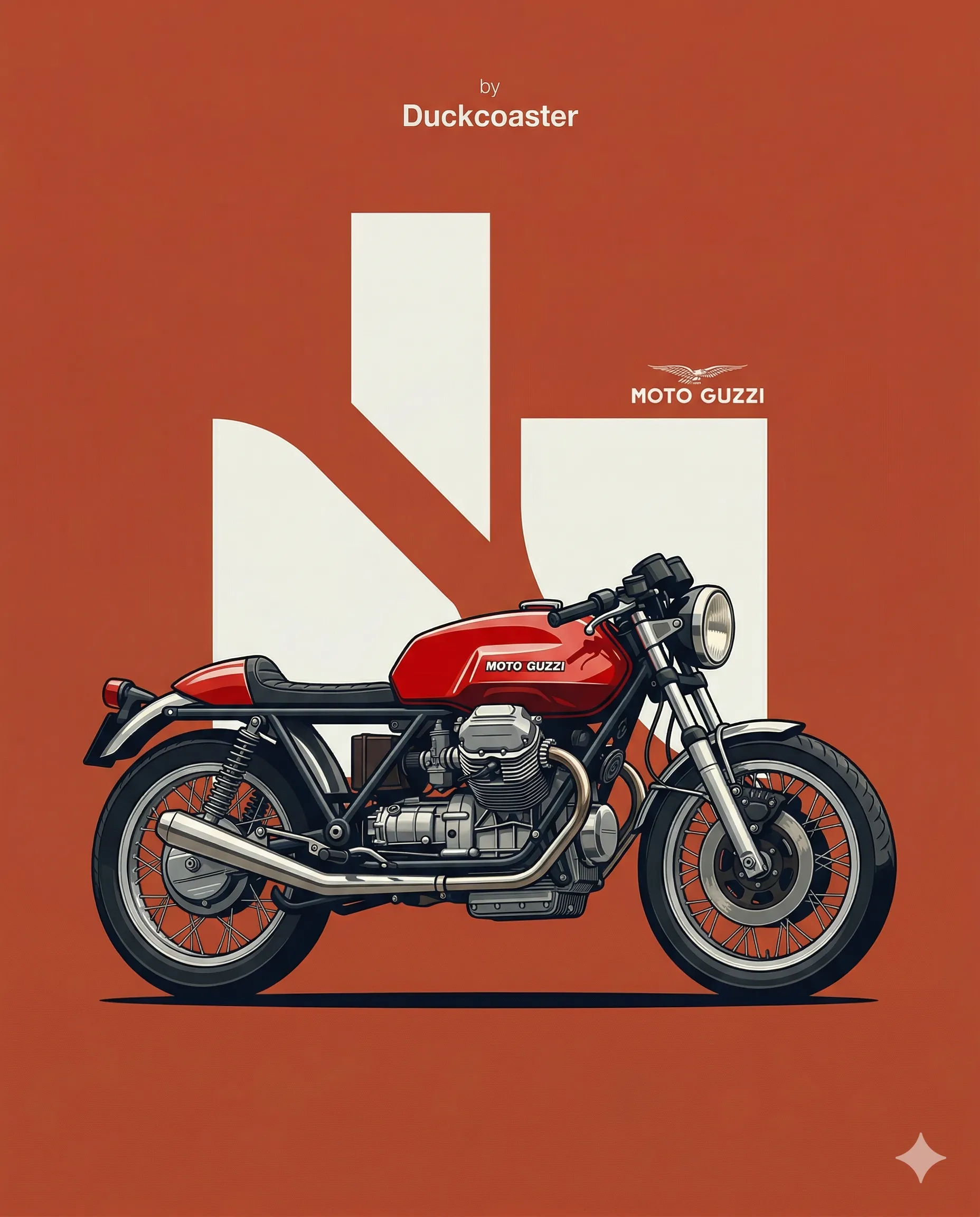 Nano Banana 2 prompt | Moto Guzzi Café Racer Minimalist Poster.