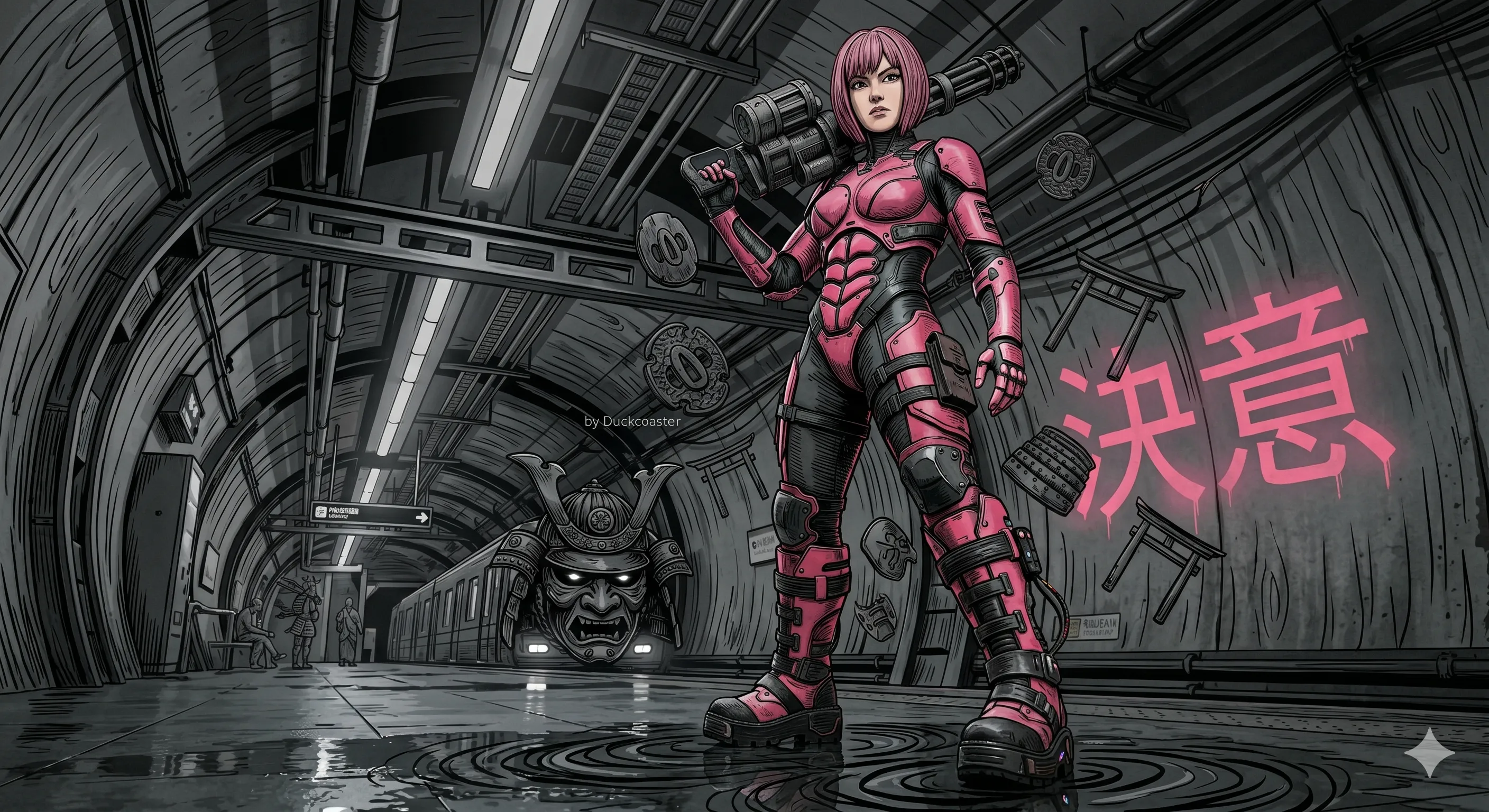 Nano Banana 2 prompt | Cyberpunk Girl on Neon Resolve