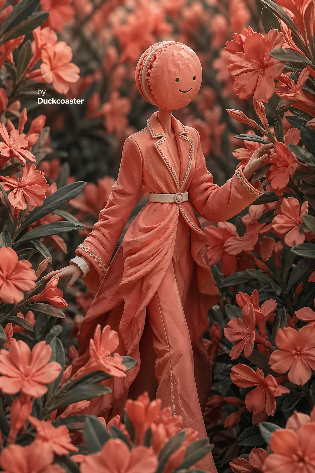 Dall E prompt | Salmon Dream: Clay Couture in Bloom