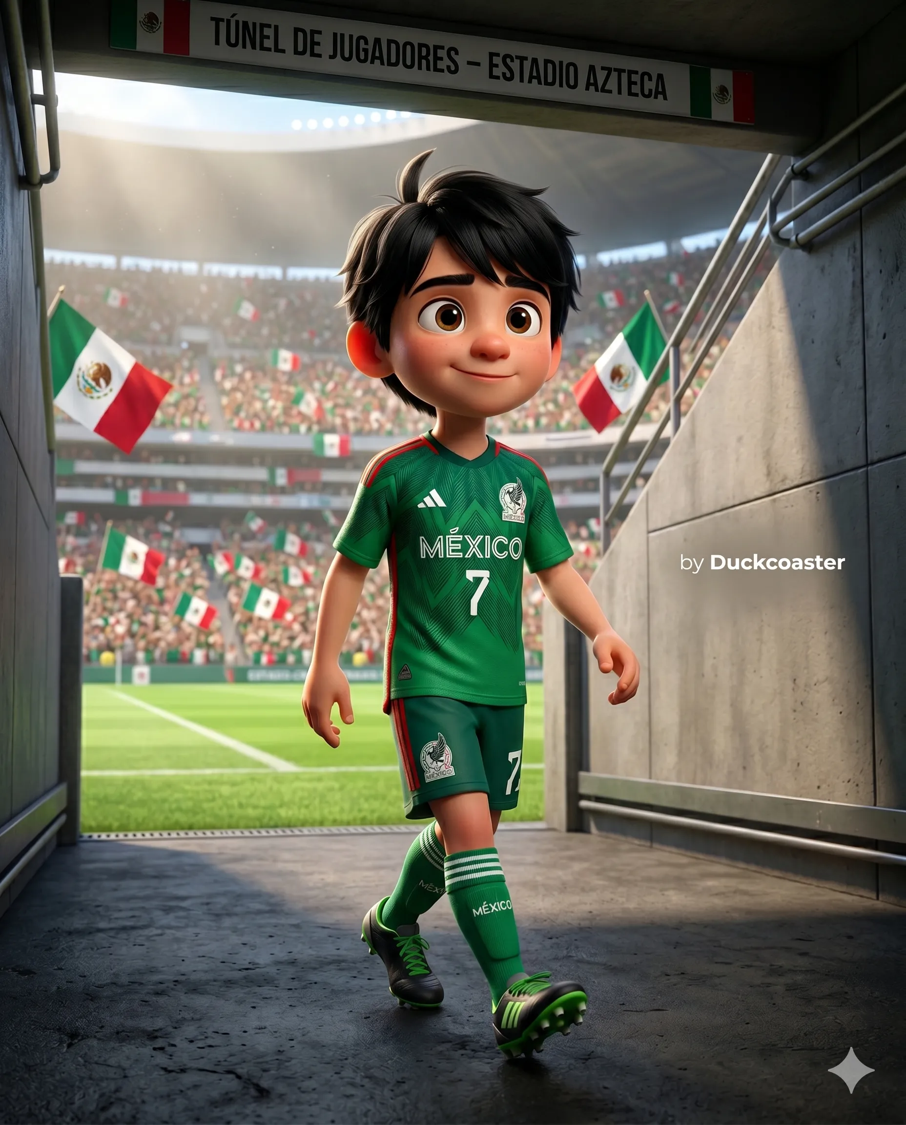 Nano Banana 2 prompt | National Team Tunnel Walk 3D Character