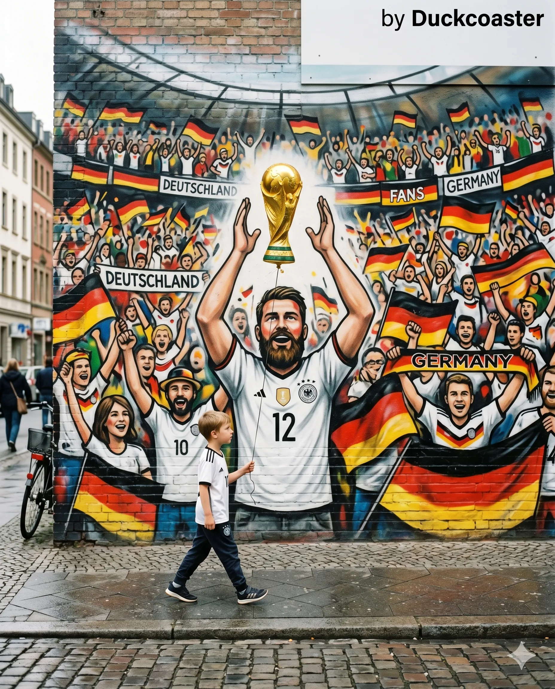 Nano Banana 2 prompt | Soccer Spirit: Football Street Art Illusion