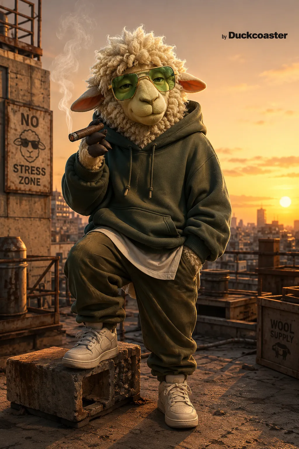 Dall E prompt | The Rooftop Sheep with Underground Cool