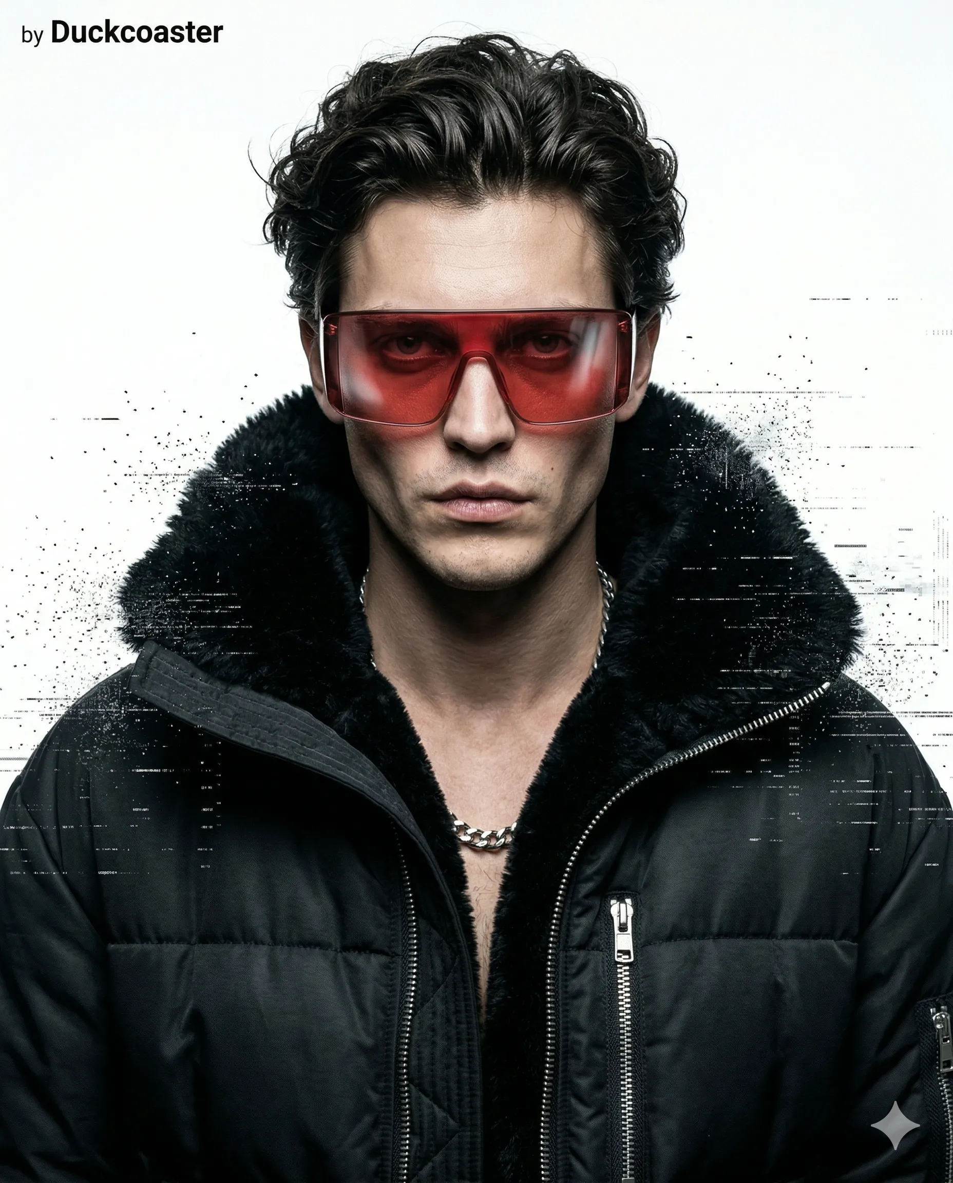 Nano Banana 2 prompt | Frontal portrait of a young man, expression introspective and intense, head slightly lowered, eyes subtly forward.