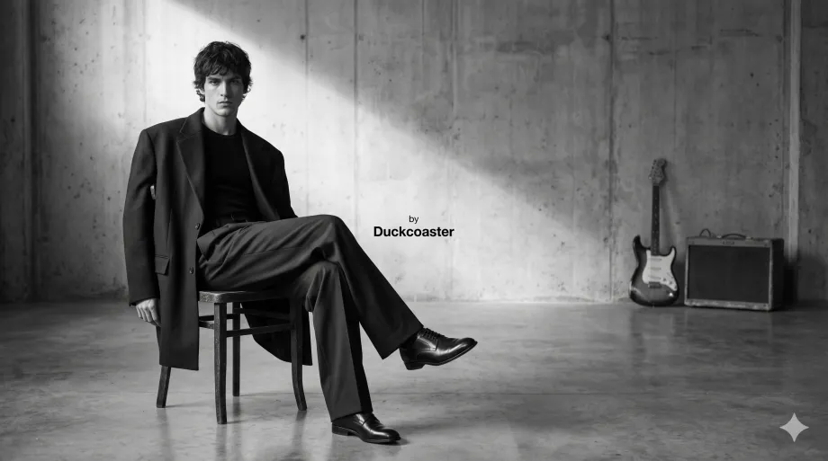 Nano Banana 2 prompt | Cinematic Black-and-White Editorial, Minimalist Industrial Set