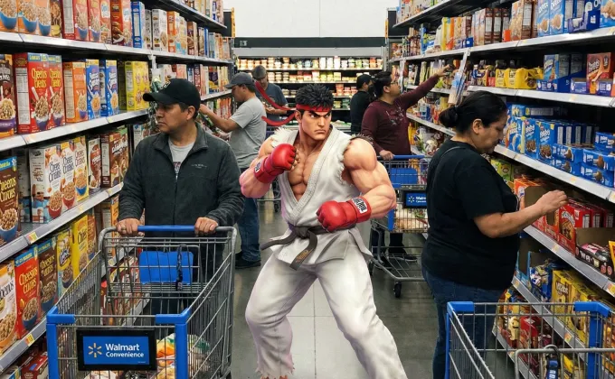 From video game to real life: Ryu in a photorealistic scene with Grok Imagine