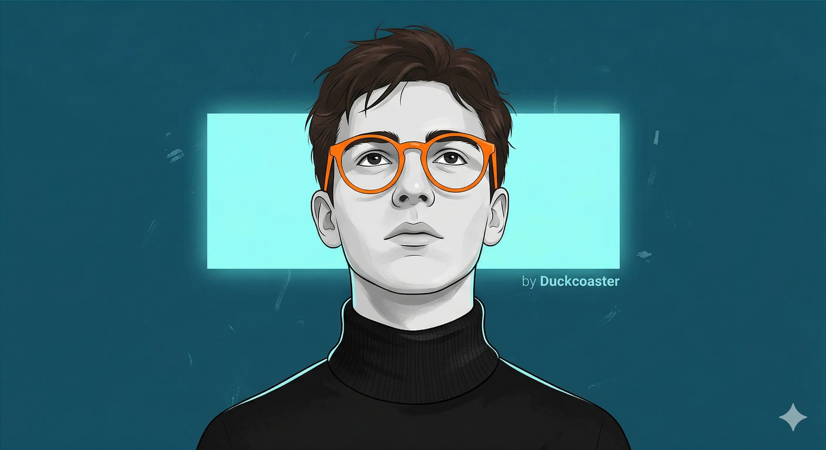 Nano Banana 2 prompt | Illustrated portrait of a stylish young man, vector illustration features high contrast, soft grayscale shadows on the face, and an editorial and artistic aesthetic.