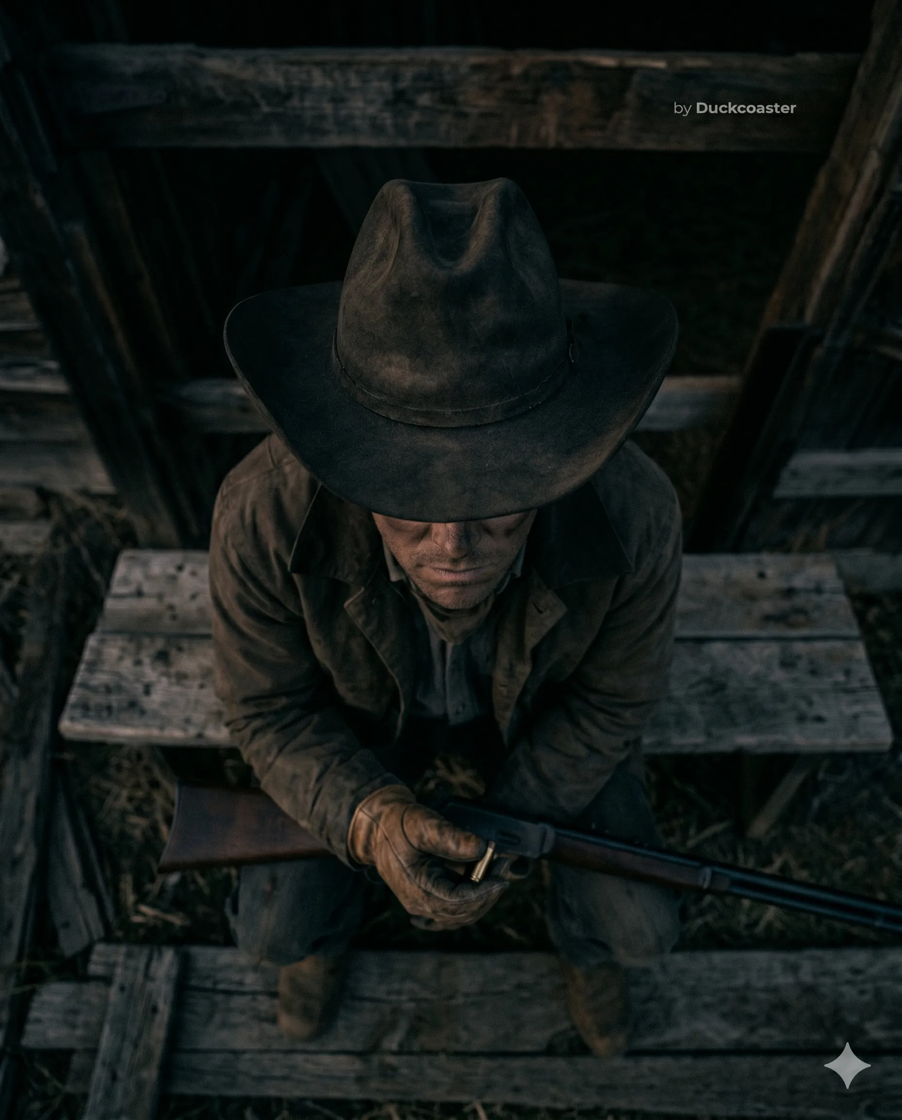 Nano Banana 2 prompt | Top-Down Western Noir Cowboy