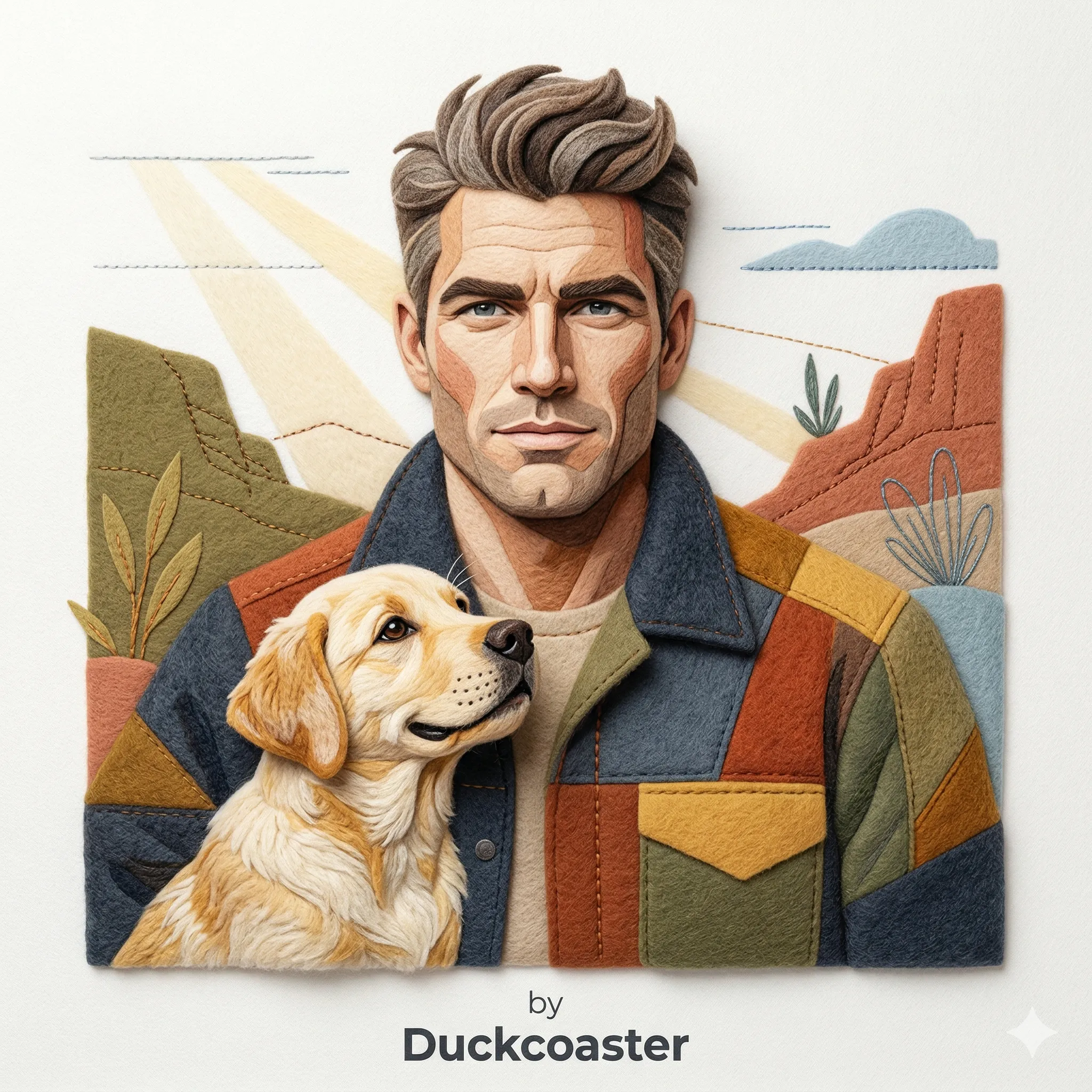 Nano Banana 2 prompt | Felt Fiber Portrait with Labrador in Earthy Tones.